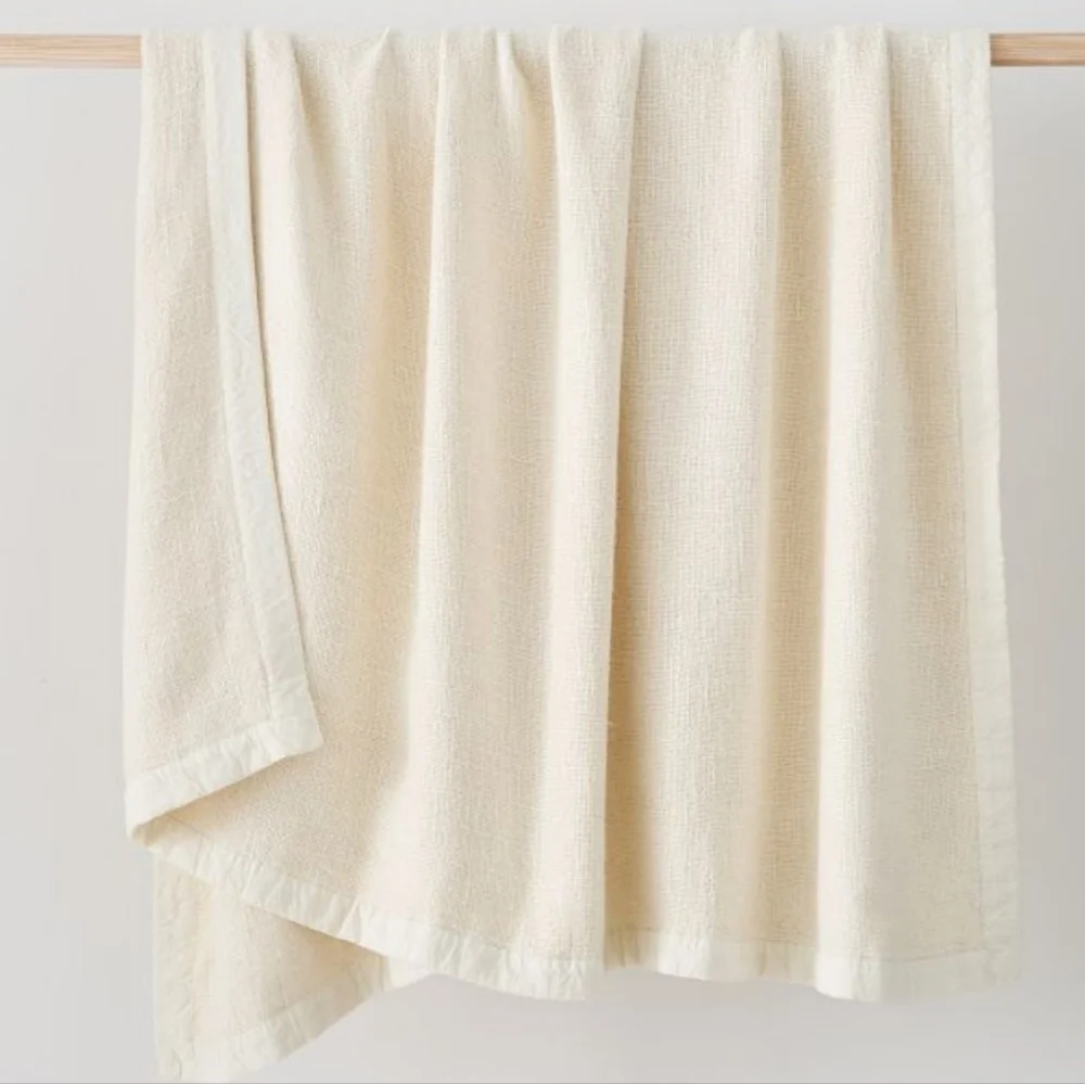 ❤️BUY 2 GET 1 FREE  Viscose Linen Throw, Alabaster, Retail $129